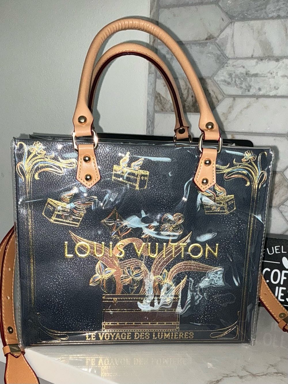 Louis Vuitton Paper Shopping Bag W/PVC Protector